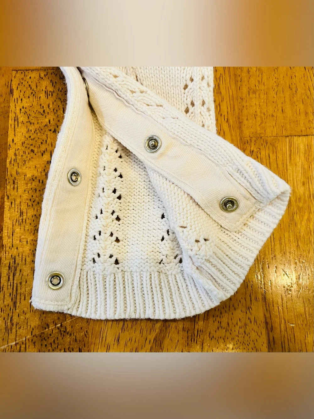 Off White Cotton Sweater Romper Girl's 12-18 Months Vintage Old Navy Ruffle Trim